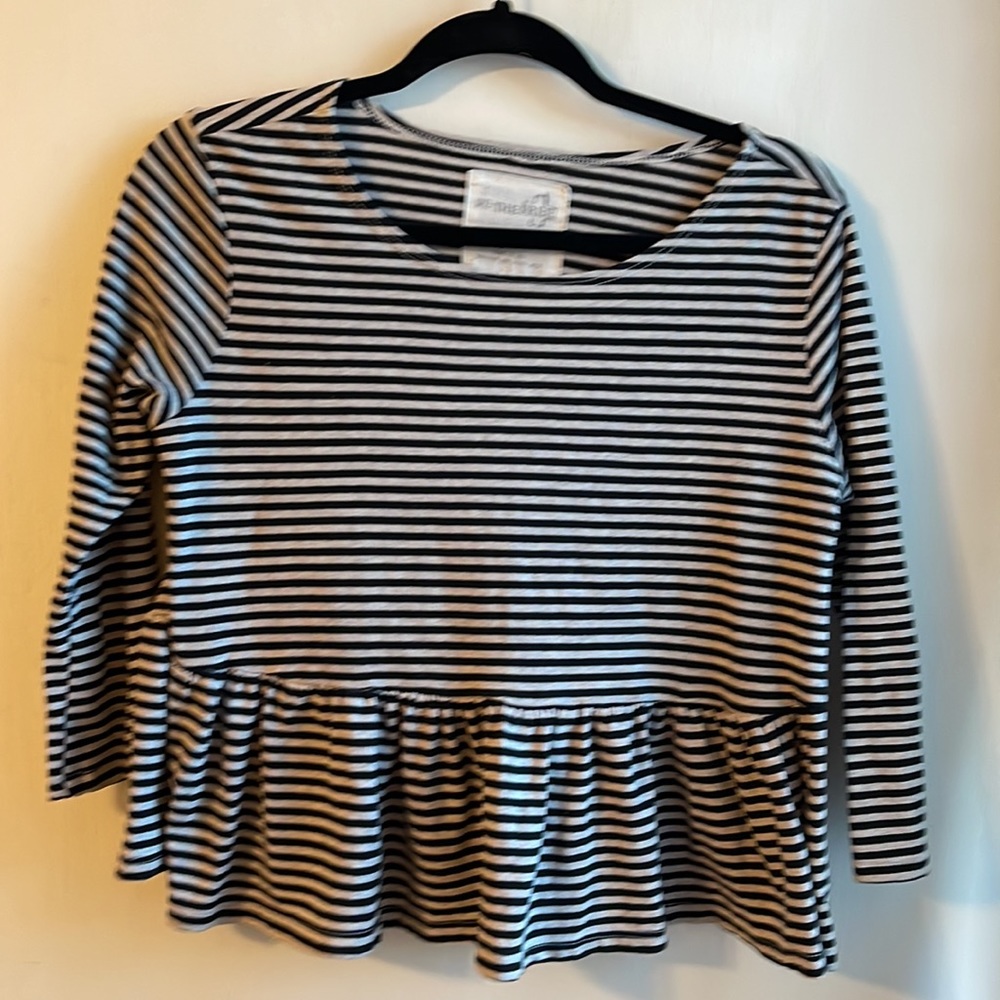 FreePeople stripped cotton peplum top